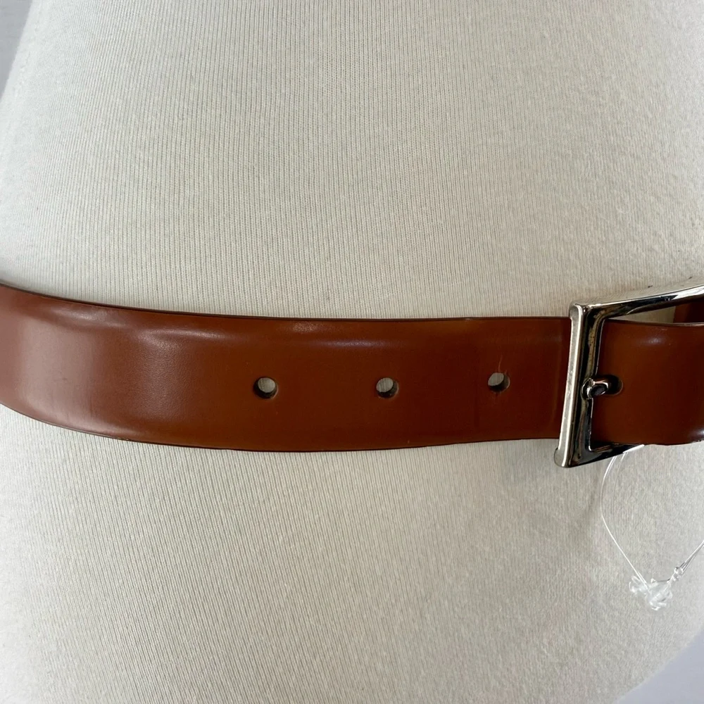 Brooks Brothers Classic Medium Brown Smooth Italian Leather Men's Belt W119
